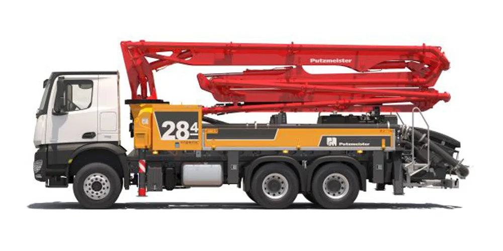 Putzmeister 28 metre boom truck mounted boom pump