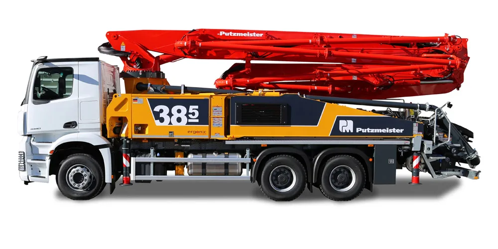 Putzmeister 38 metre boom truck mounted boom pump