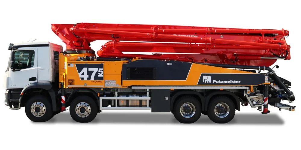Putzmeister 47 metre boom truck mounted boom pump