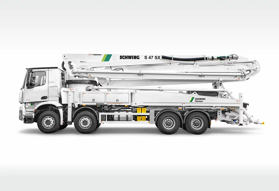 Schwing 47 metre boom truck mounted boom pump