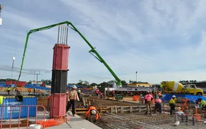 Sprayed concrete works in progress
