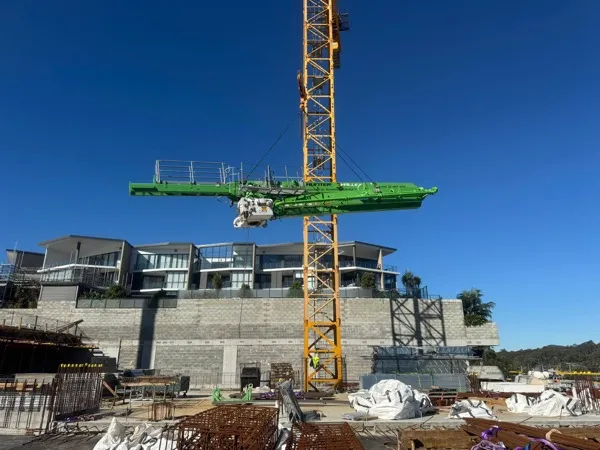 First pour-through at the Forster project with the Schwing SPB35 placing boom