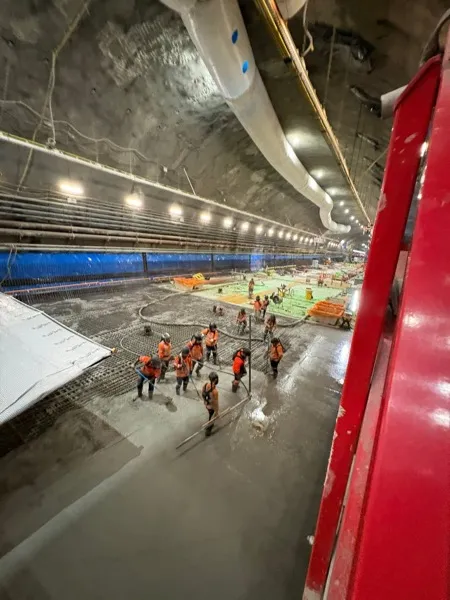Static line running through the Sydney Metro tunnel on our 650 m push