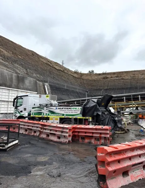 The work area cut into the mine site